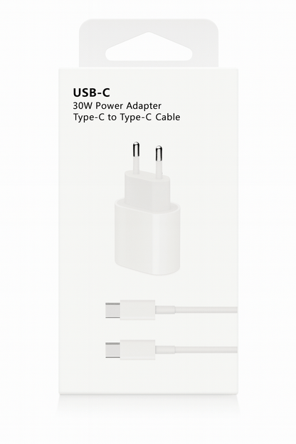 סט מטען וכבל טעינה 30W טייפ סי - audiox
