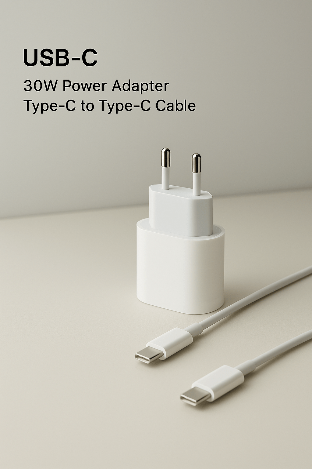 סט מטען וכבל טעינה 30W טייפ סי - audiox